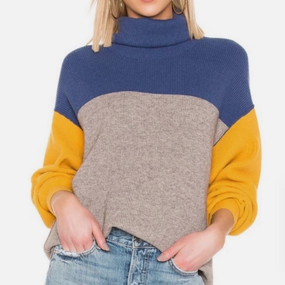 Free People Softly Structured Color Block Sweater… - image 2